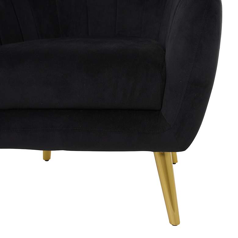 Image 3 Darwin Black Faux Velvet Fabric Accent Chair more views