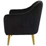 Darwin Black Faux Velvet Fabric Accent Chair
