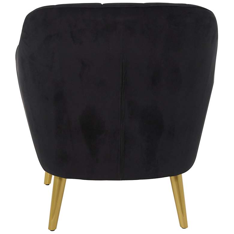Image 5 Darwin Black Faux Velvet Fabric Accent Chair more views
