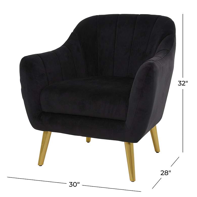 Image 6 Darwin Black Faux Velvet Fabric Accent Chair more views