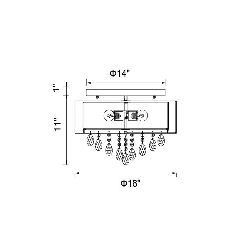Image 5 Dash 18" Wide Chrome Drum Ceiling Light more views