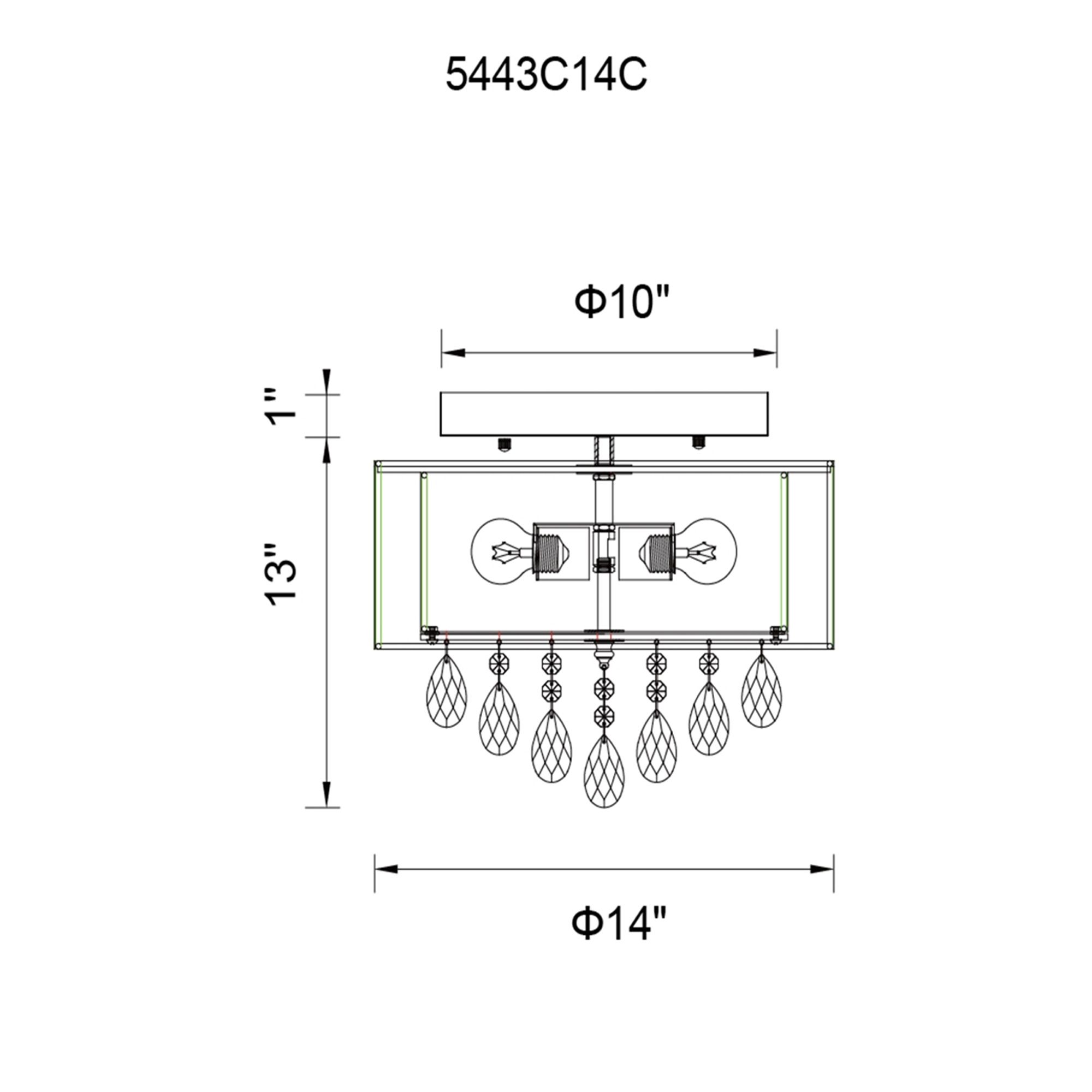 Image 5 Dash 3 Light 14in Chrome Flush Mount with Off White Shade more views