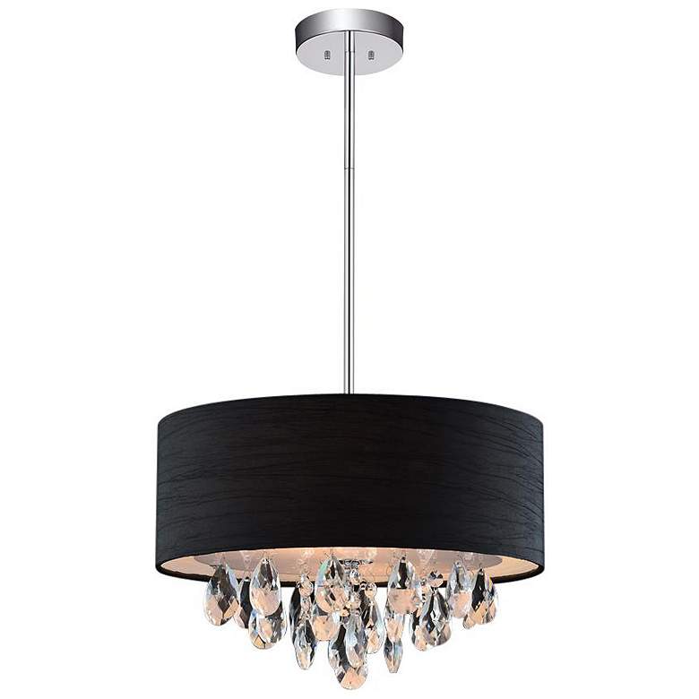 Image 1 Dash 3 Light Drum Shade Chandelier With Chrome Finish