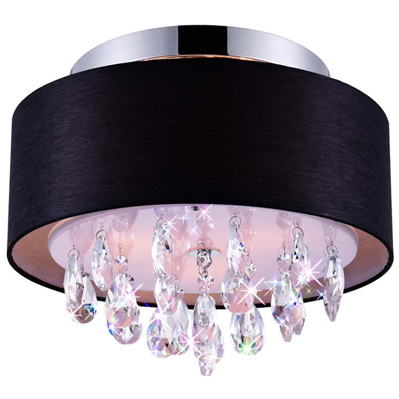 Image 1 Dash 3 Light Drum Shade Flush Mount With Chrome Finish