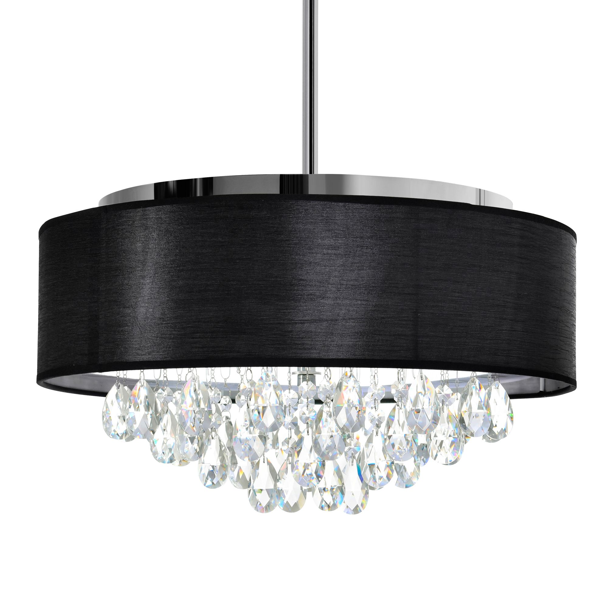Image 2 Dash 4 Light 18in Chrome Chandelier with Black Shade more views