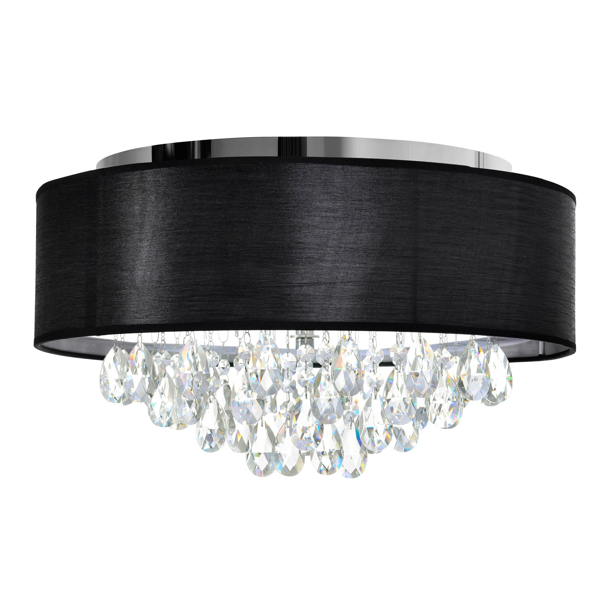 Image 2 Dash 4 Light 18in Chrome Flush Mount with Black Shade more views