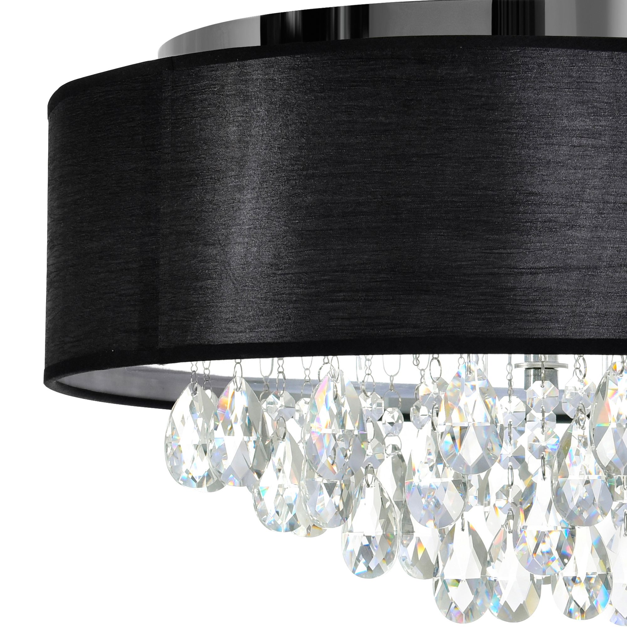 Image 3 Dash 4 Light 18in Chrome Flush Mount with Black Shade more views