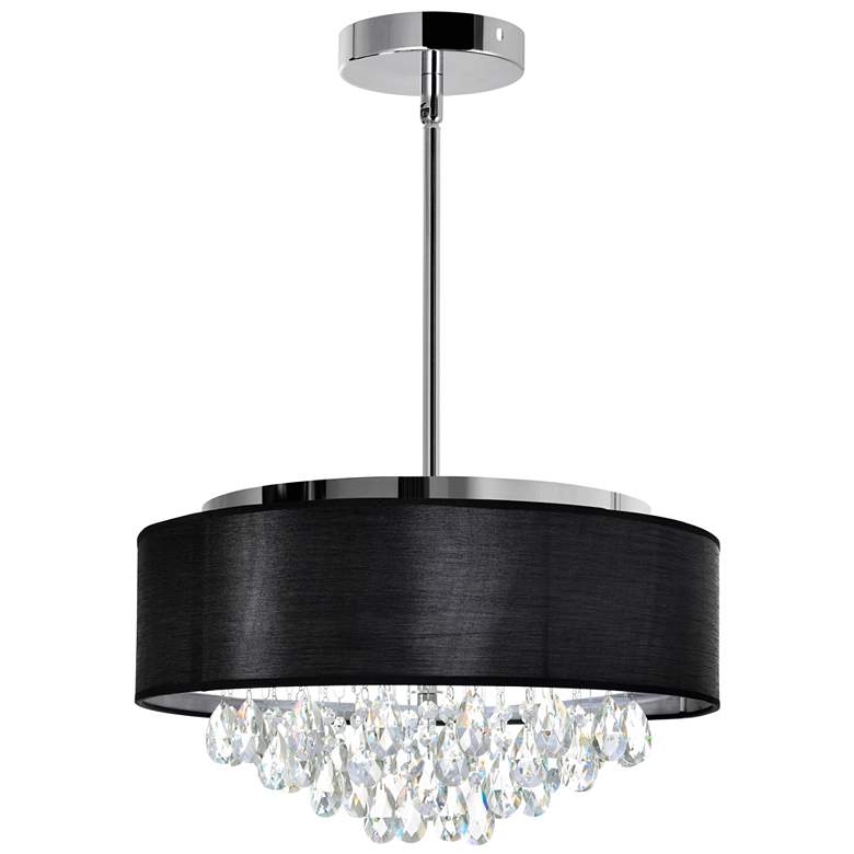Image 1 Dash 4 Light Drum Shade Chandelier With Chrome Finish