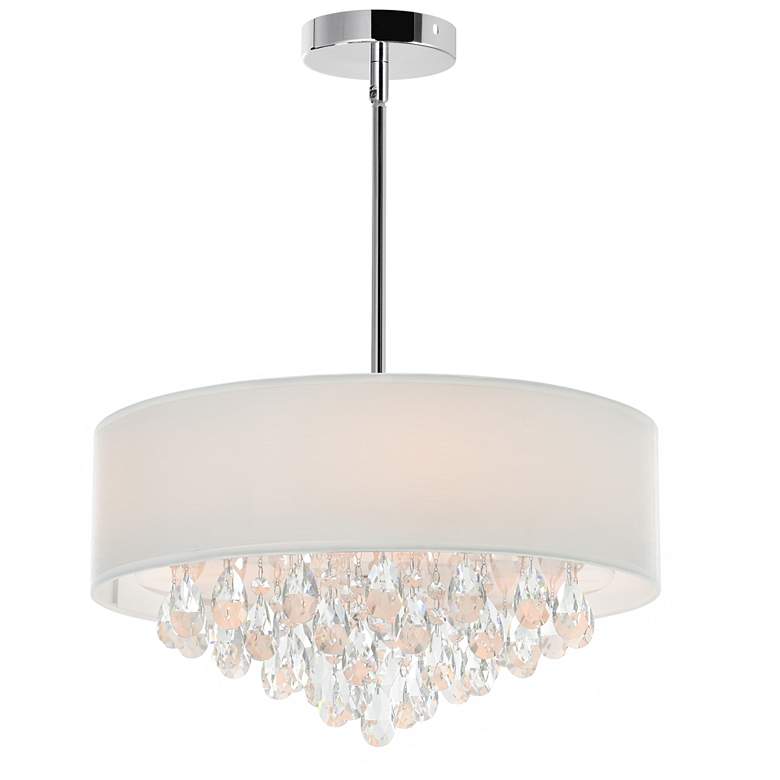 Image 1 Dash 4 Light Drum Shade Chandelier With Chrome Finish