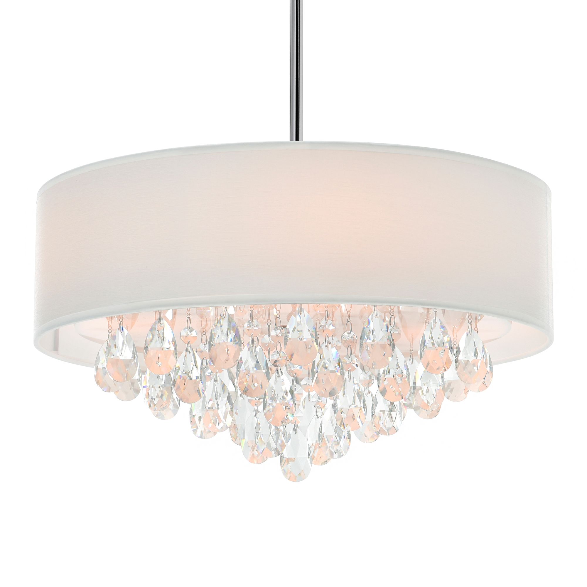 Image 2 Dash 4 Light Drum Shade Chandelier With Chrome Finish more views