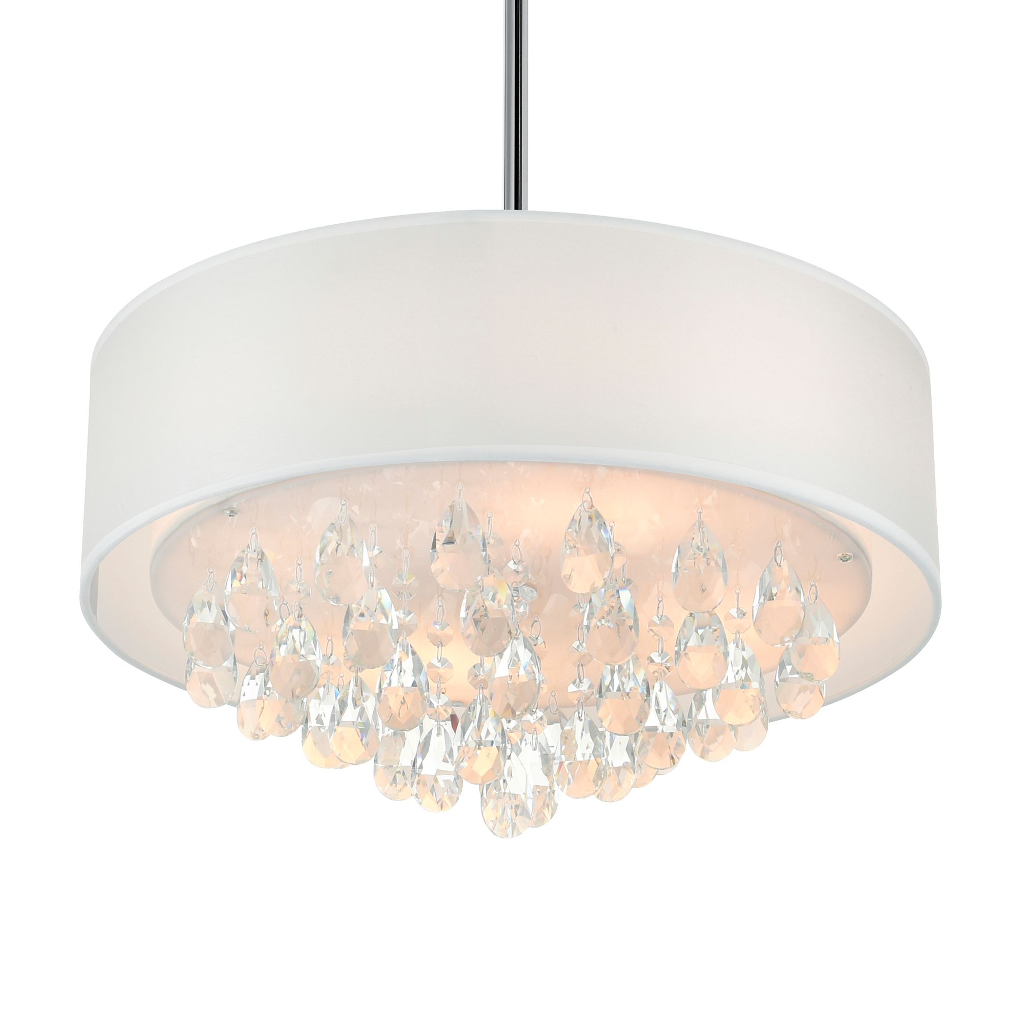 Image 3 Dash 4 Light Drum Shade Chandelier With Chrome Finish more views