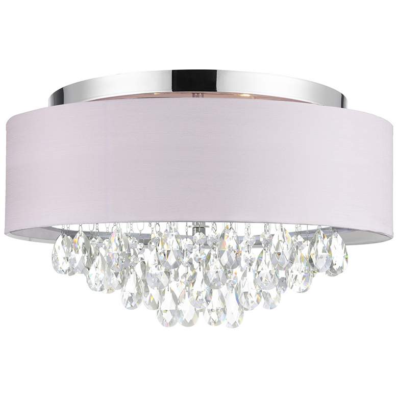 Image 1 Dash 4 Light Drum Shade Flush Mount With Chrome Finish