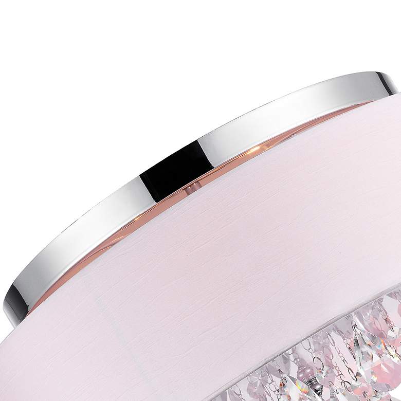 Image 5 Dash 4 Light Drum Shade Flush Mount With Chrome Finish more views