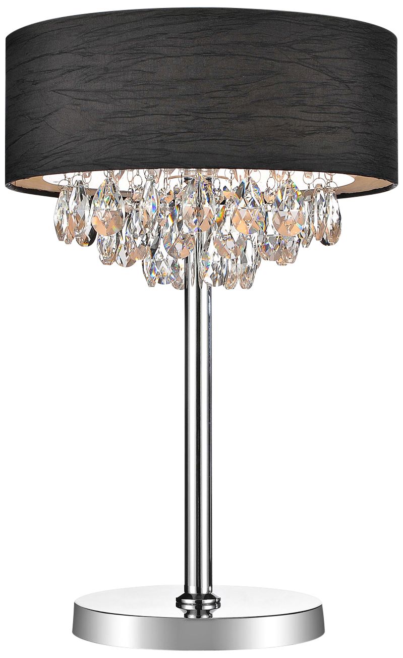 Image 2 Dash Chrome and Crystal Accent Table Lamp with Black Shade