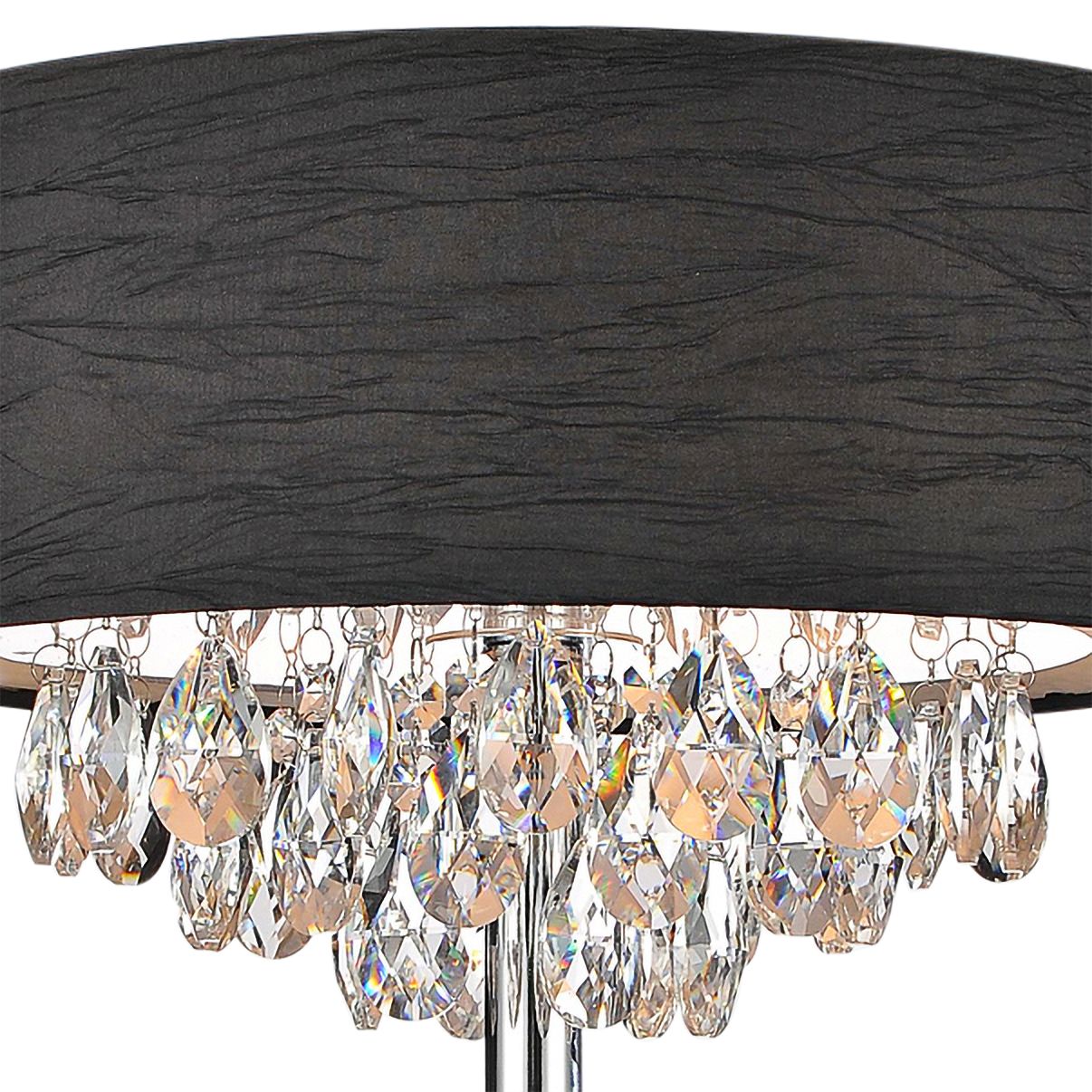 Image 3 Dash Chrome and Crystal Accent Table Lamp with Black Shade more views