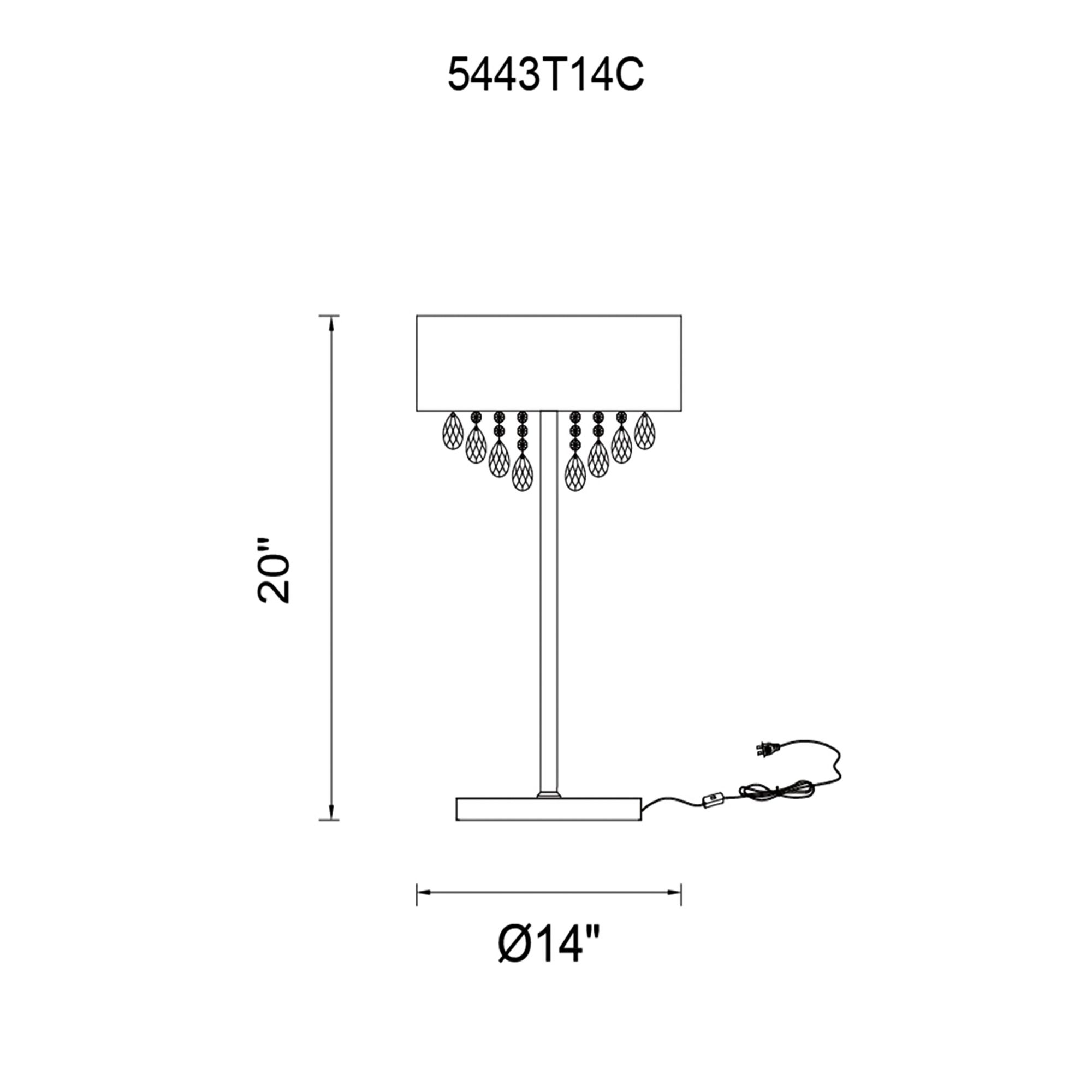 Image 4 Dash Chrome and Crystal Accent Table Lamp with Black Shade more views