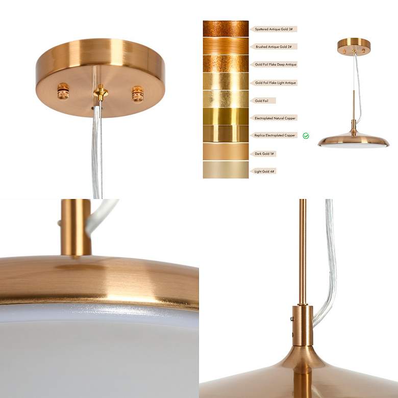 Image 3 Dashaunda 10" Wide Plating Brass Dome LED Mini Pendant more views