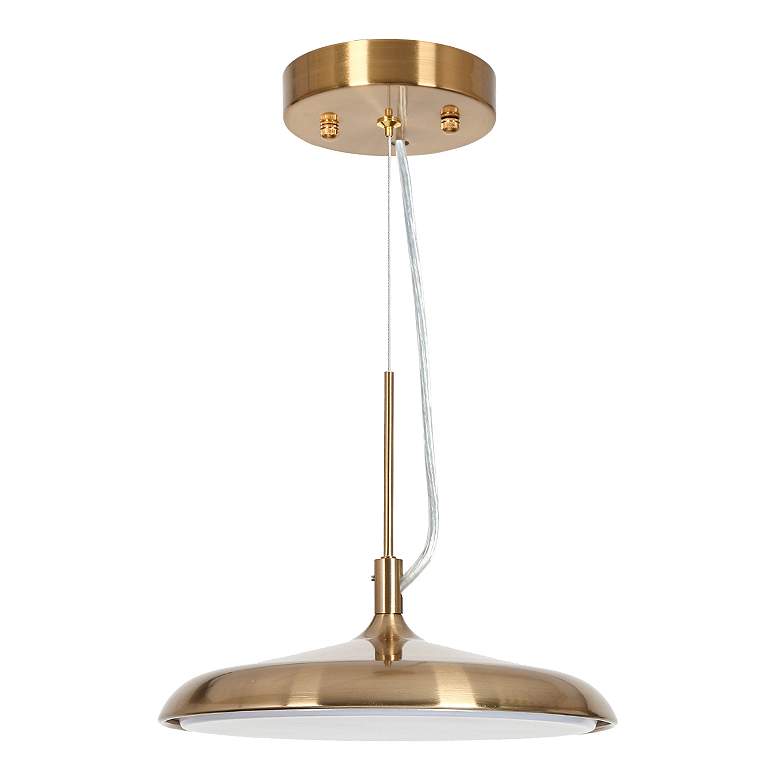 Image 4 Dashaunda 10" Wide Plating Brass Dome LED Mini Pendant more views