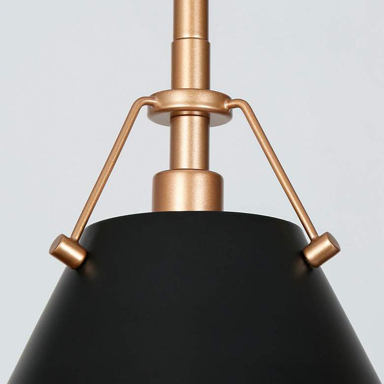 Image 5 Dashaunda 8" Wide Satin Gold and Matte Black Mini Pendant more views