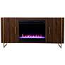 Dashton 54" Wide Brown 2-Door Electric Fireplace Console