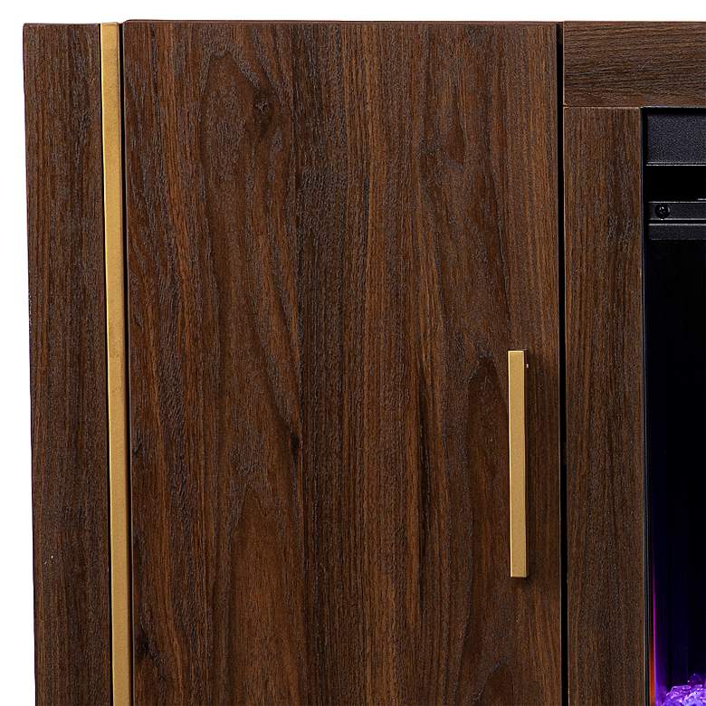 Image 3 Dashton 54" Wide Brown 2-Door Electric Fireplace Console more views