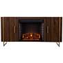 Dashton Brown Wood LED Electric Fireplace with Media Storage
