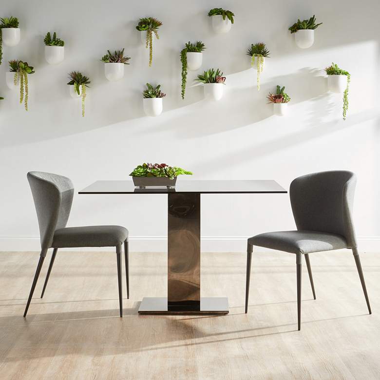 Image 1 Dason Charcoal and Matte Black Dining Chairs Set of 4