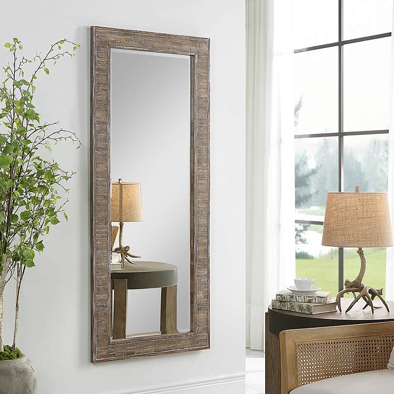 Image 3 Data Weather Pine 27 1/2" x 65 1/2" Wall/Floor Mirror more views