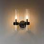 2_Datus 13" High Matte Black Metal 2-Light Wall Sconce