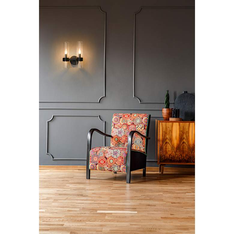 Image 4 Datus 13" High Matte Black Metal 2-Light Wall Sconce more views