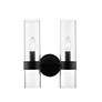6_Datus 13" High Matte Black Metal 2-Light Wall Sconce more views