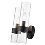 Datus 13" High Matte Black Metal 2-Light Wall Sconce in scene