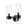 Datus 13" High Matte Black Metal 2-Light Wall Sconce in scene