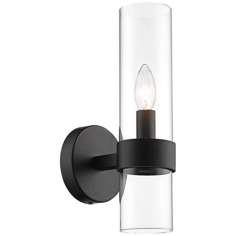 Image 3 Datus 13" High Matte Black Wall Sconce