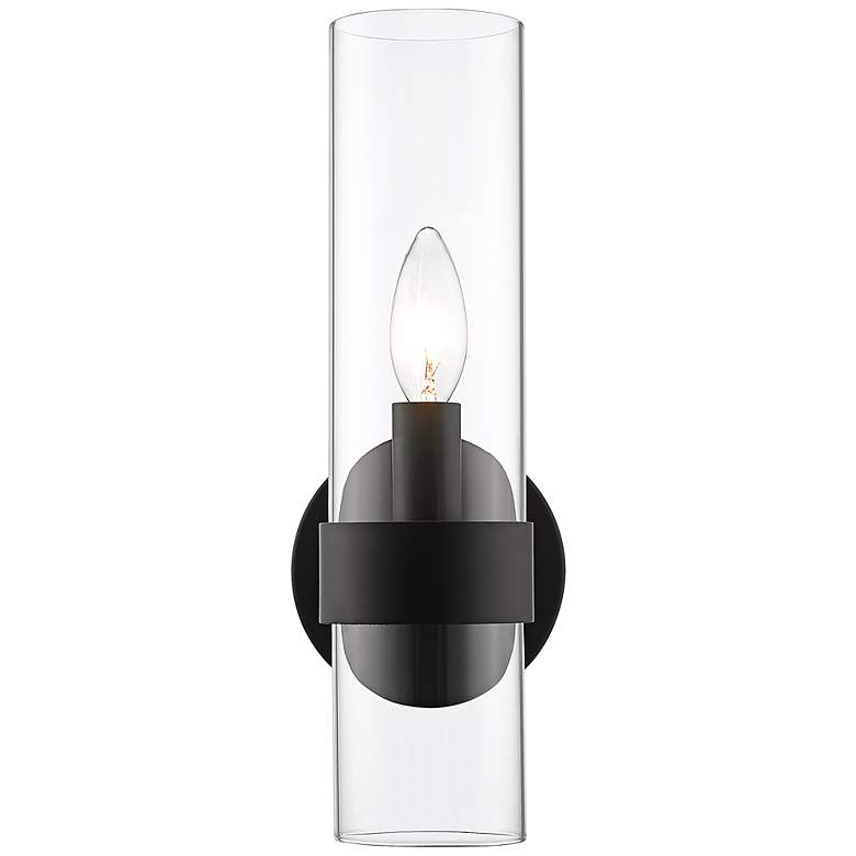Image 7 Datus 13" High Matte Black Wall Sconce more views