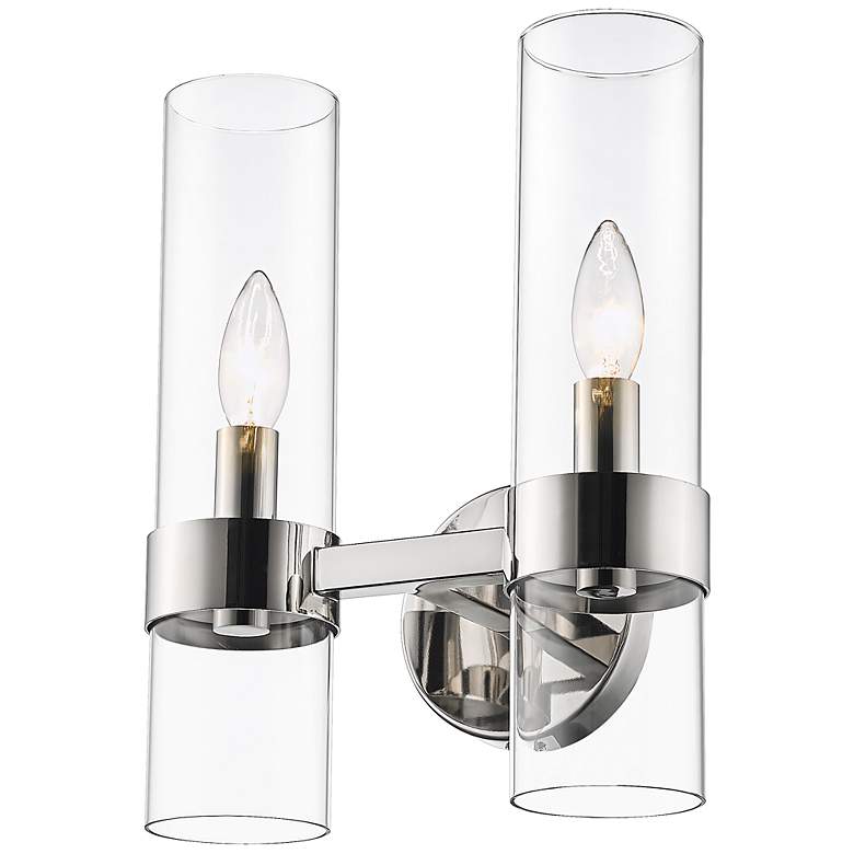 Image 3 Datus 13" High Polished Nickel 2-Light Wall Sconce