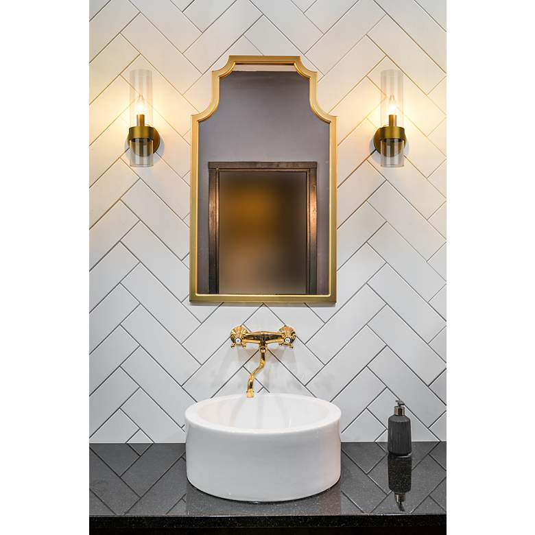 Image 4 Datus 13" High Rubbed Brass Wall Sconce more views