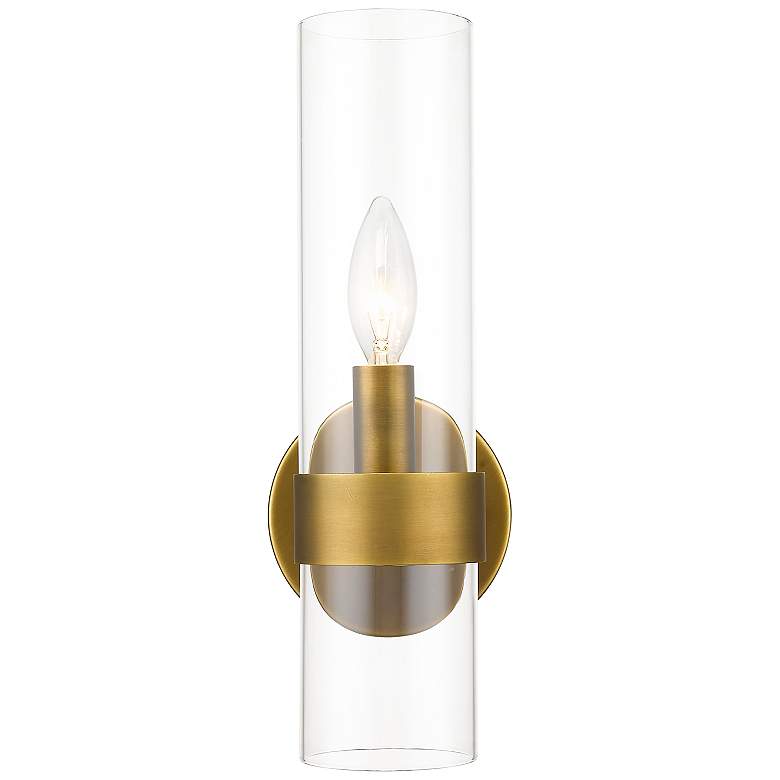 Image 5 Datus 13" High Rubbed Brass Wall Sconce more views