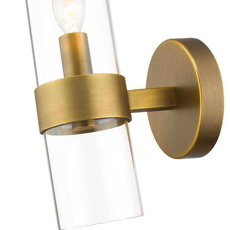 Image 7 Datus 13" High Rubbed Brass Wall Sconce more views