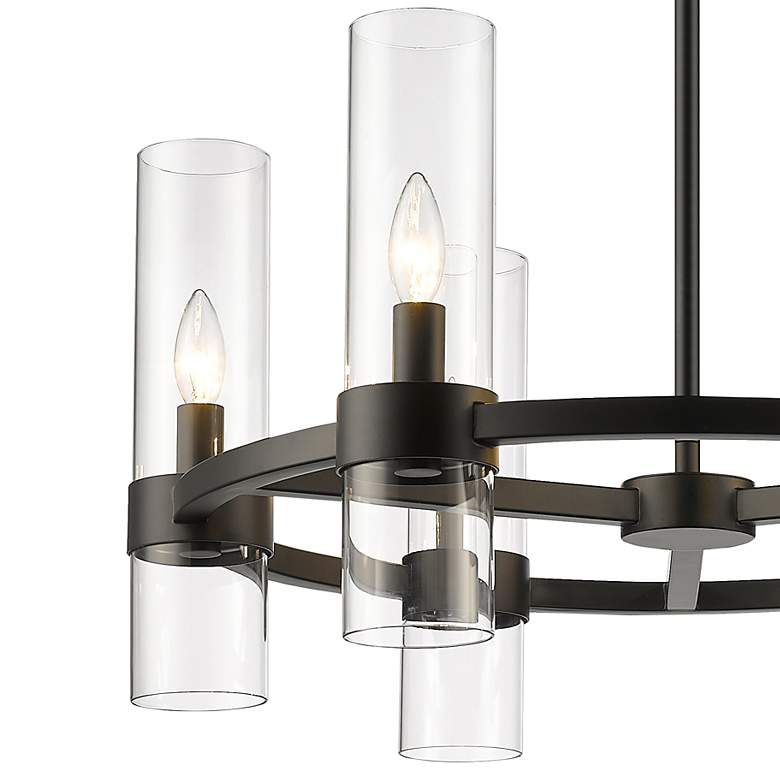 Image 4 Datus 26" Wide Matte Black 6-Light Chandelier more views