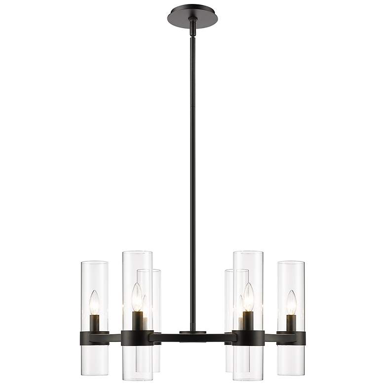 Image 5 Datus 26" Wide Matte Black 6-Light Chandelier more views