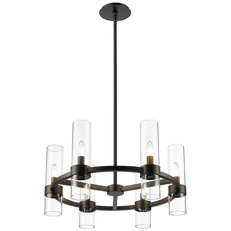 Image 6 Datus 26" Wide Matte Black 6-Light Chandelier more views
