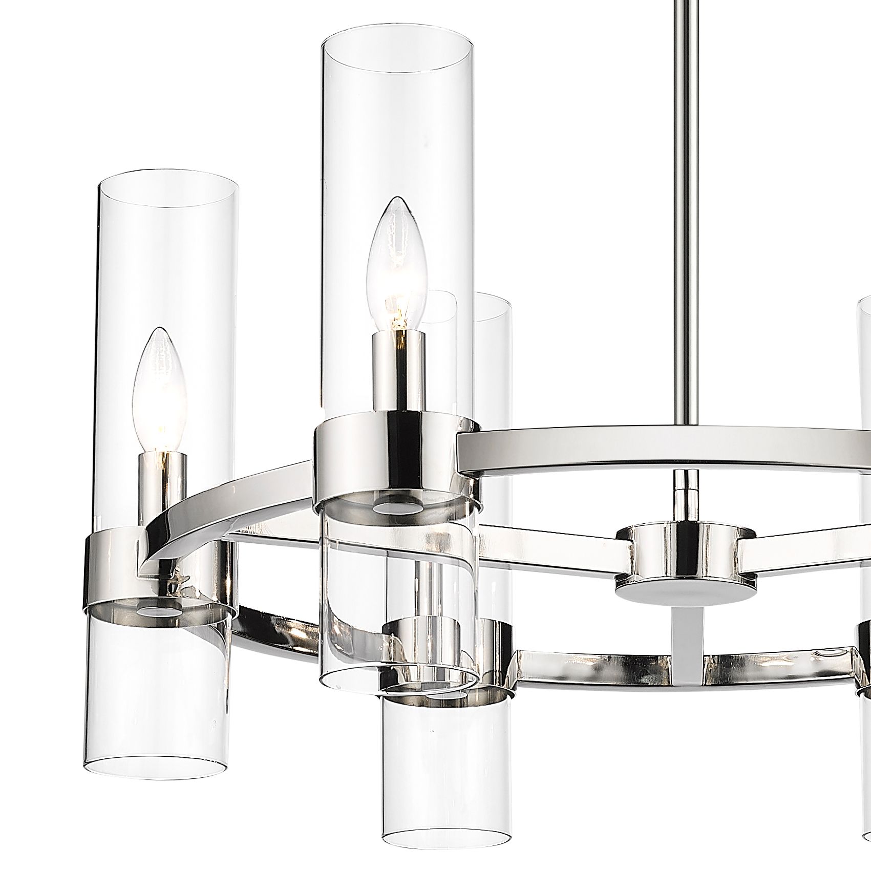 Image 4 Datus 26" Wide Polished Nickel 6-Light Chandelier more views