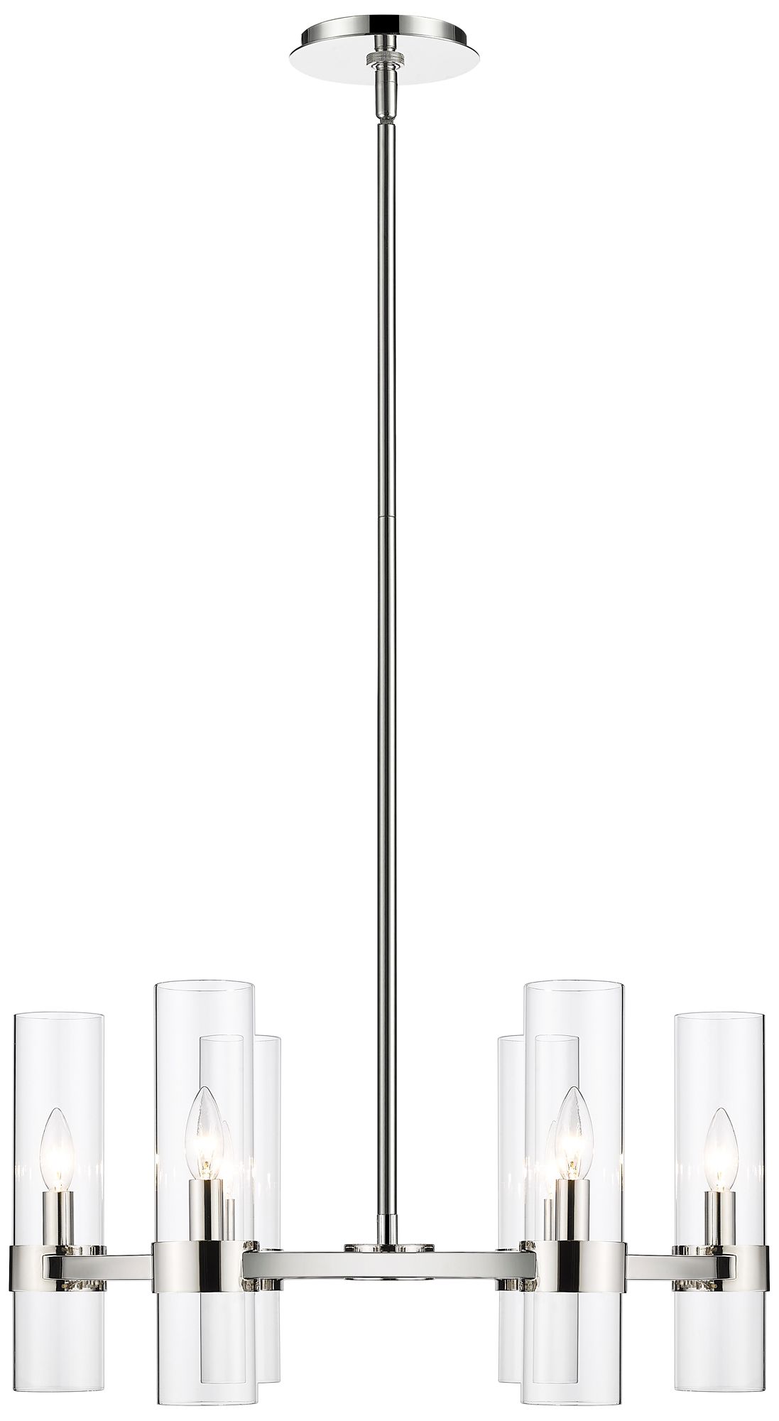 Image 5 Datus 26" Wide Polished Nickel 6-Light Chandelier more views