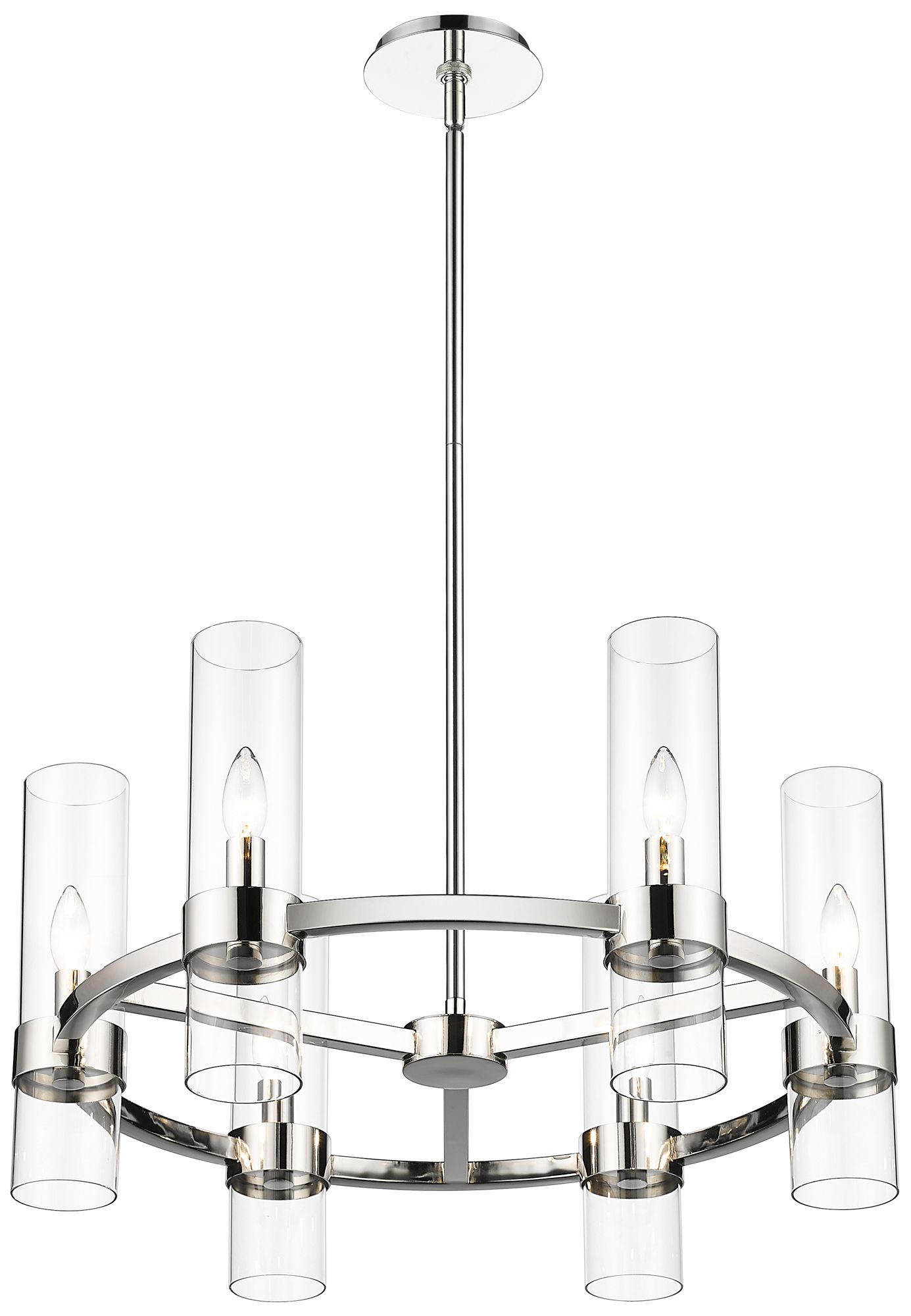 Image 6 Datus 26" Wide Polished Nickel 6-Light Chandelier more views