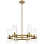 2_Datus 26"W Rubbed Brass and Clear Glass 6-Light Chandelier