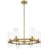 Datus 26"W Rubbed Brass and Clear Glass 6-Light Chandelier