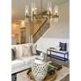 3_Datus 26"W Rubbed Brass and Clear Glass 6-Light Chandelier more views