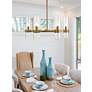 4_Datus 26"W Rubbed Brass and Clear Glass 6-Light Chandelier more views