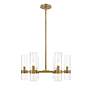 5_Datus 26"W Rubbed Brass and Clear Glass 6-Light Chandelier more views